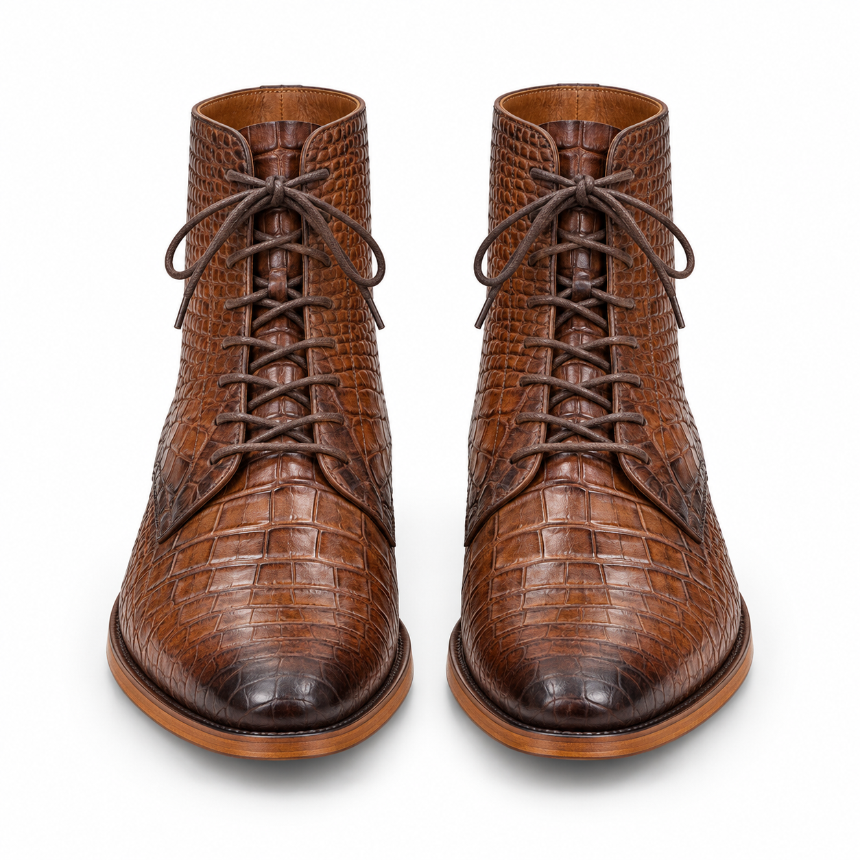Alligator Lace-Up Boots for Men