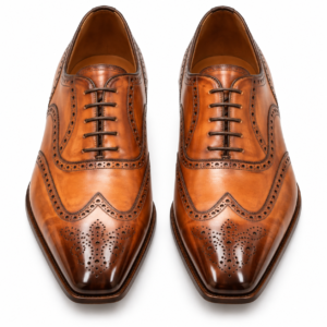 Brown Oxford Brogues for Men | Handmade Genuine Leather Dress Shoes | Classic Formal Footwear