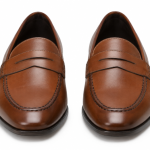 Brown Penny Loafers for Men | Handmade Genuine Leather Slip-On Dress Shoes | Classic Formal Footwear