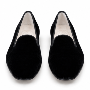 Black Velvet Handmade Loafers for Men | Luxury Embroidered Slip-On Shoes | Premium Wedding & Formal Footwear
