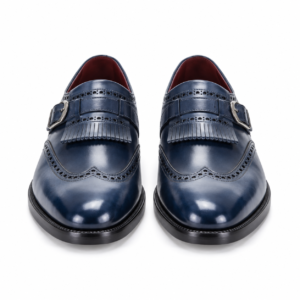 Blue Handmade Loafers for Men | Premium Leather Slip-On Dress Shoes