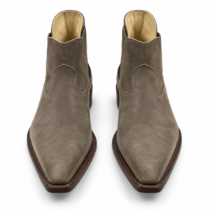 Men's Suede Leather Cowboy Boots | Handmade Western Ankle Boots