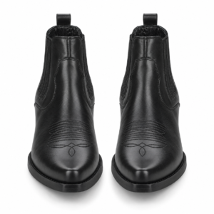 Bespoke Black Western Style Cowboy Boots – Handmade Custom Leather Cowboy Boots for Men