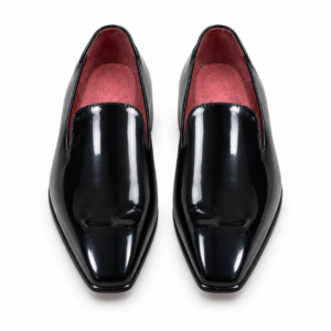 Classic Black Leather Red Bottom Loafers | Handcrafted by Artisanwalks