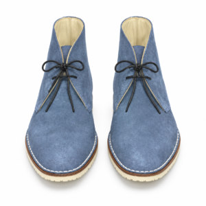 Handmade Blue Suede Chukka Boots | Custom Made-to-Order Mens Navy Desert Boots