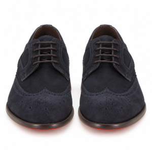 Elegant blue suede derby for men