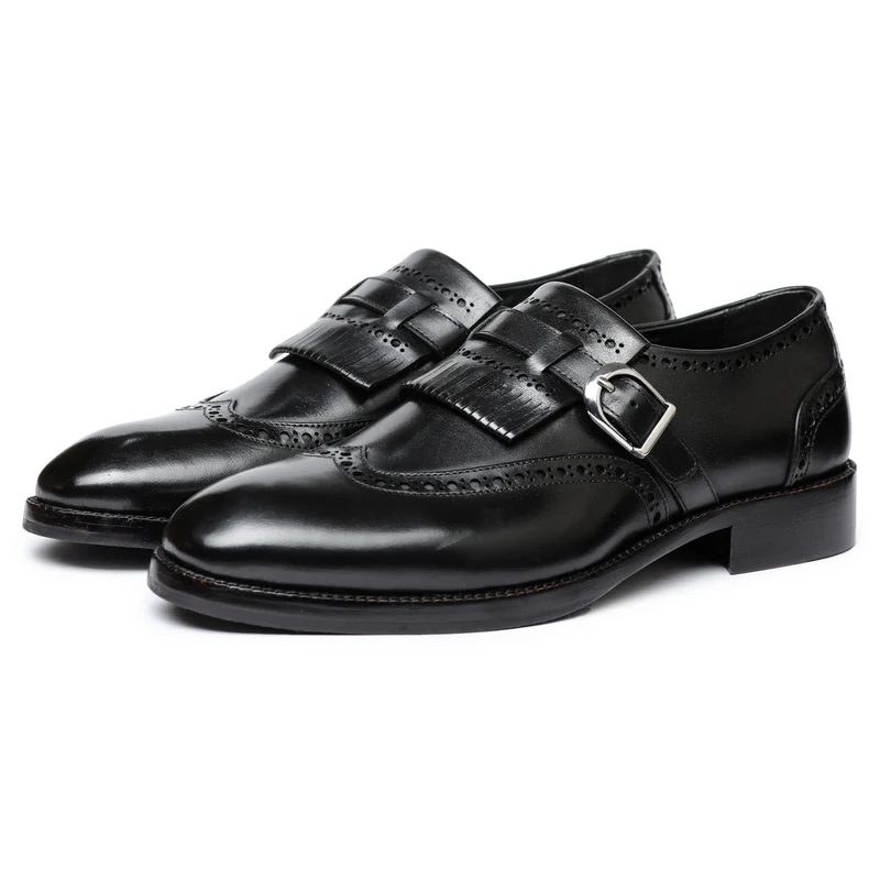 Black Handmade Loafers for Men | Premium Leather Slip-On Dress Shoes
