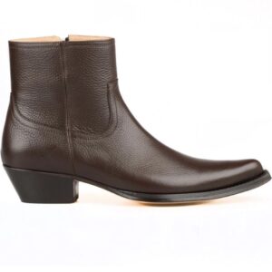 Full Grain Leather Western Cowboy Cuban Heel Boots – Handmade Premium Leather Boots for Men