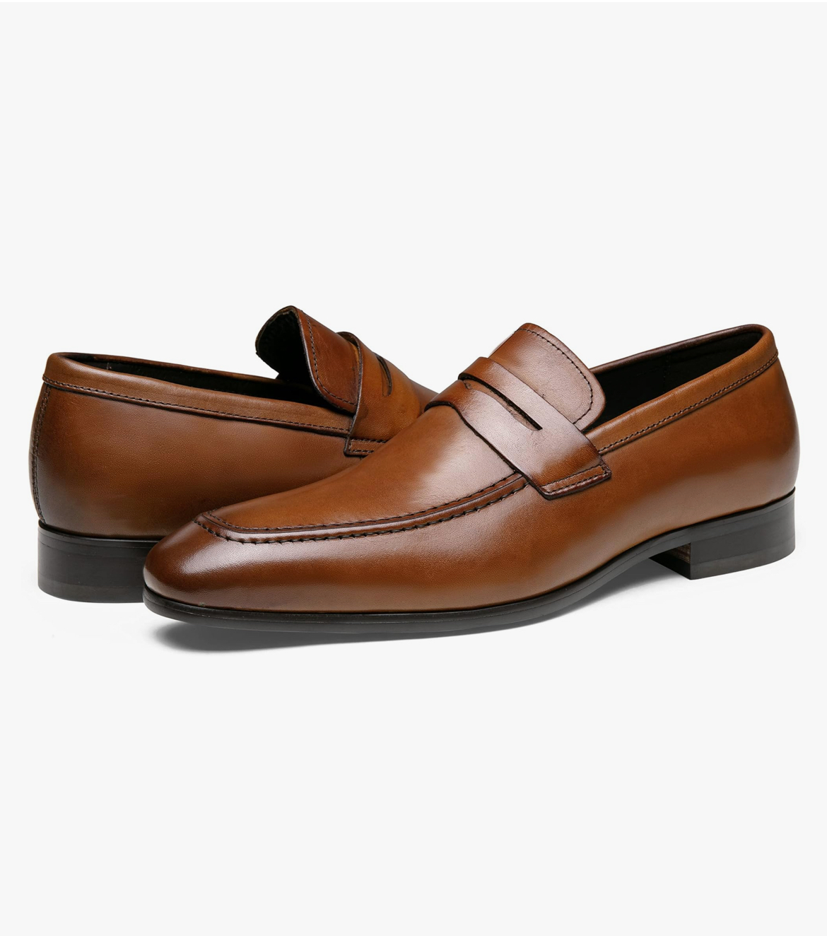 Brown Penny Loafers for Men | Handmade Genuine Leather Slip-On Dress Shoes | Classic Formal Footwear