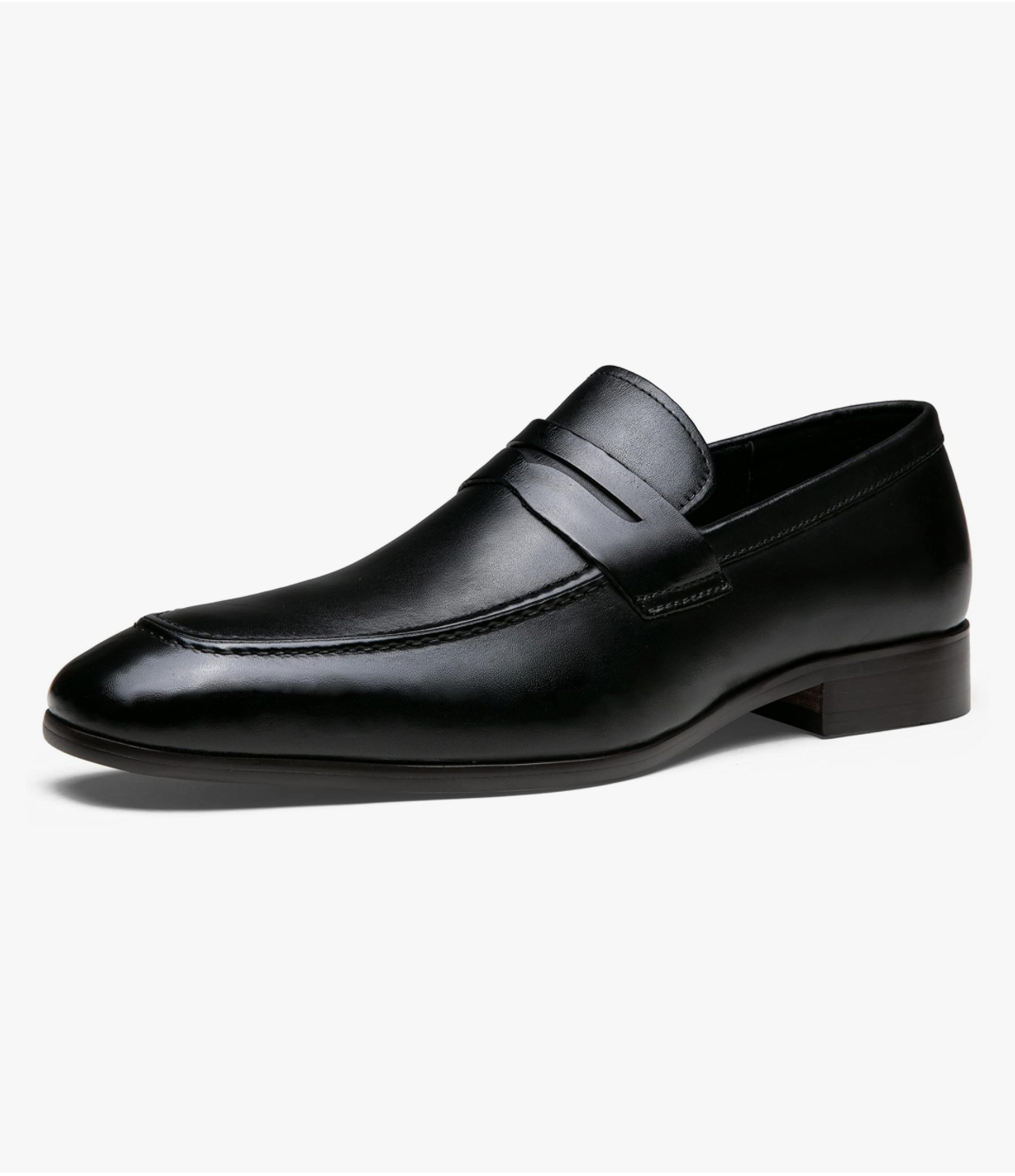 Black Calf Leather Penny Loafers for Men | Handmade Genuine Leather Slip-On Dress Shoes - Image 9