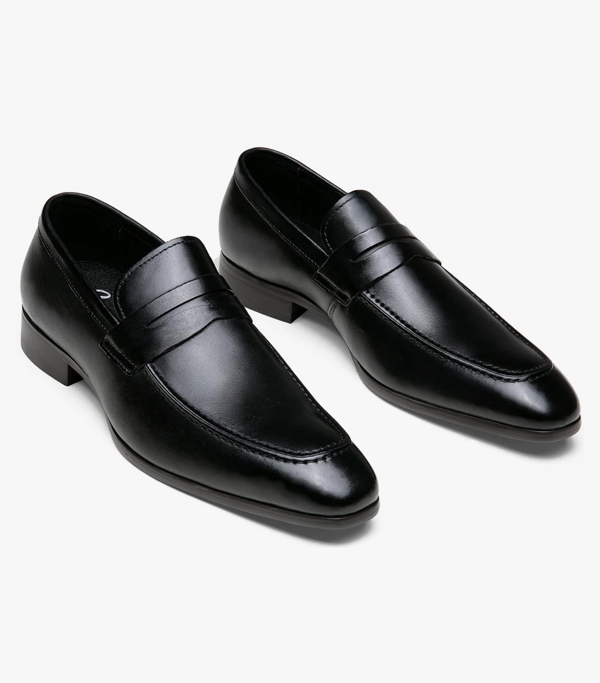 Black Calf Leather Penny Loafers for Men | Handmade Genuine Leather Slip-On Dress Shoes - Image 7