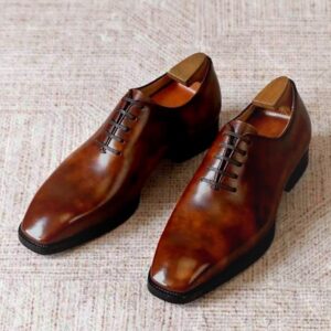 Brown Textured Oxford Shoes for Men | Handmade Genuine Leather Dress Oxfords | Classic Formal Footwear