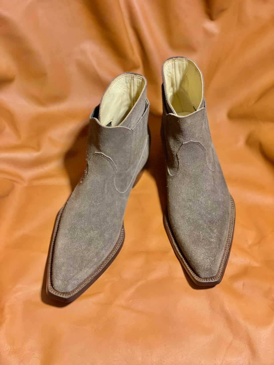 Men's Suede Leather Cowboy Boots | Handmade Western Ankle Boots - Image 7