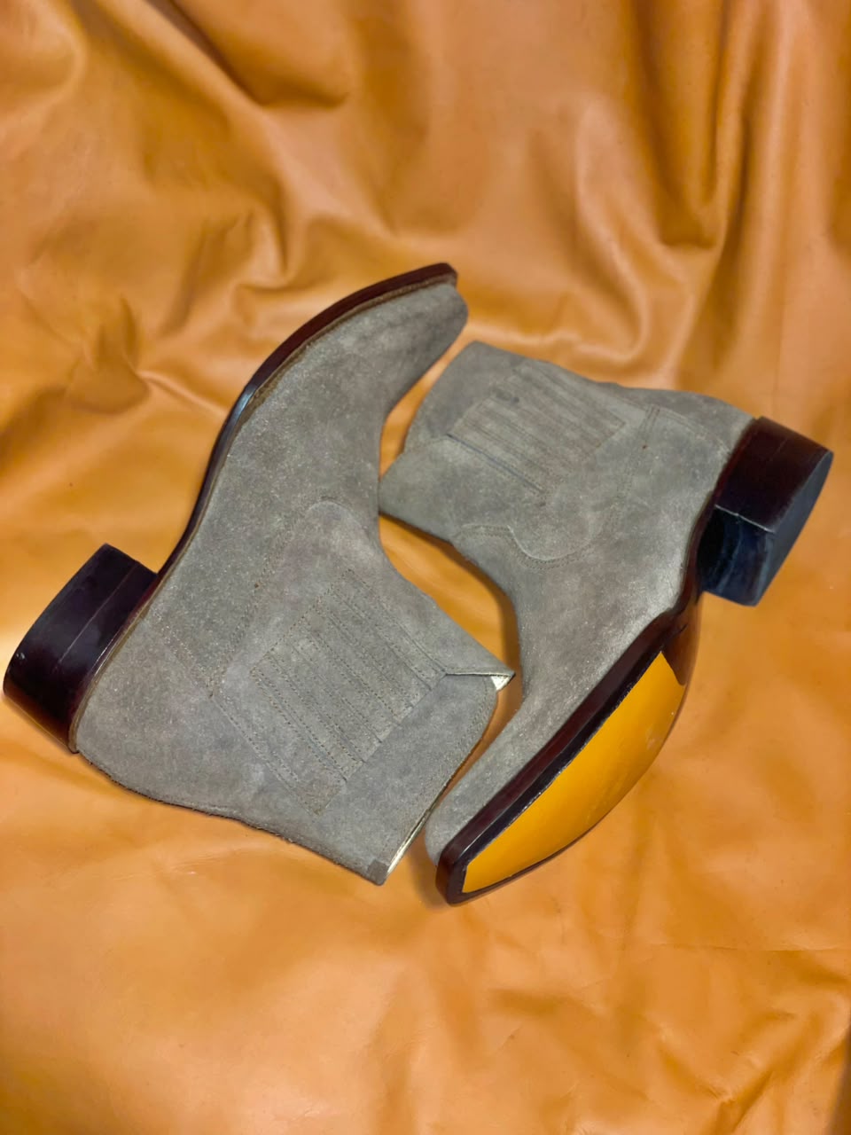 Men's Suede Leather Cowboy Boots | Handmade Western Ankle Boots - Image 4