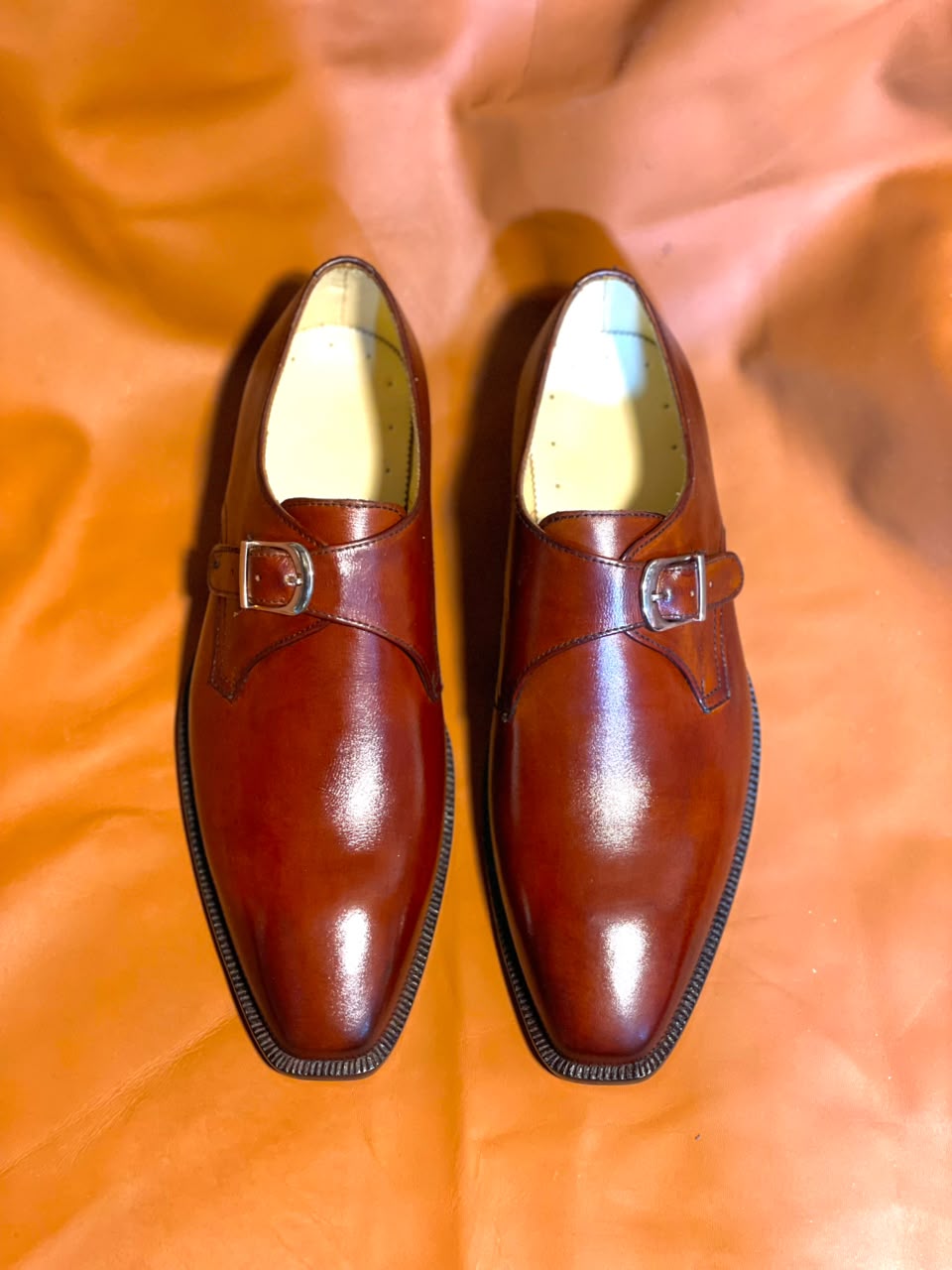 Handmade Brown Leather Monk Strap Dress Shoes for Men | Premium Formal Wedding Shoes - Image 2