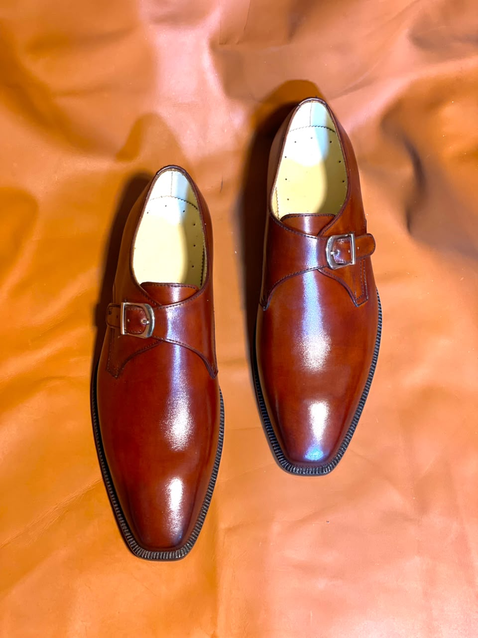 Handmade Brown Leather Monk Strap Dress Shoes for Men | Premium Formal Wedding Shoes - Image 6