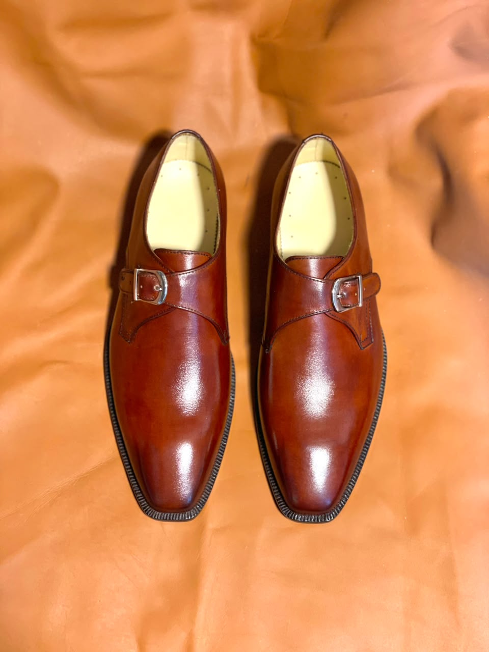 Handmade Brown Leather Monk Strap Dress Shoes for Men | Premium Formal Wedding Shoes