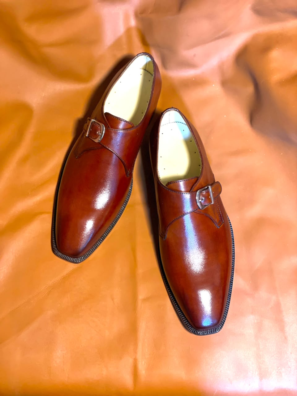 Handmade Brown Leather Monk Strap Dress Shoes for Men | Premium Formal Wedding Shoes - Image 7
