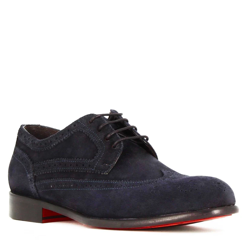 Elegant blue suede derby for men - Image 4