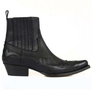 Black Embroidered Cowboy Boots for Men – Western Leather Boots