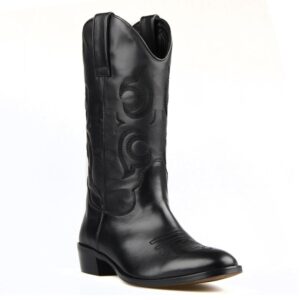 Black Western Cowboy Boots for Men – Genuine Leather