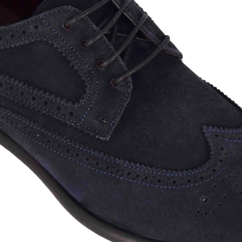 Elegant blue suede derby for men - Image 2