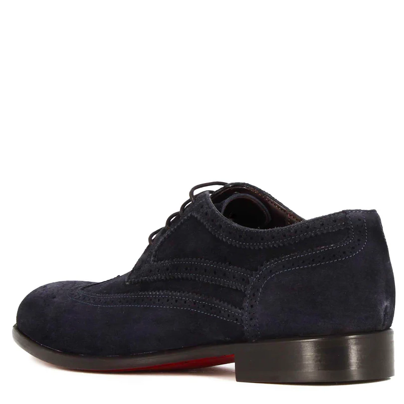 Elegant blue suede derby for men - Image 3