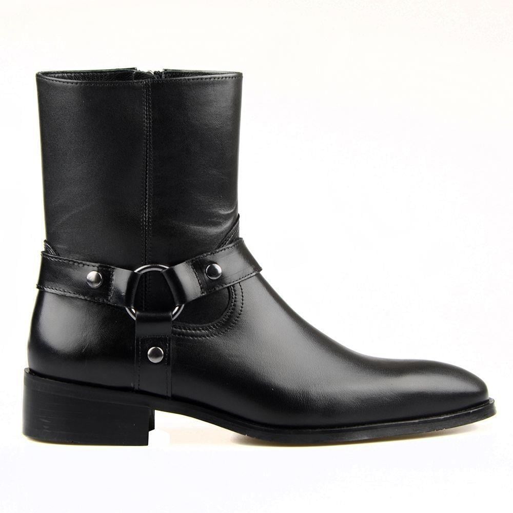 Black Leather Cowboy Boots for Men – Western Style - Image 6