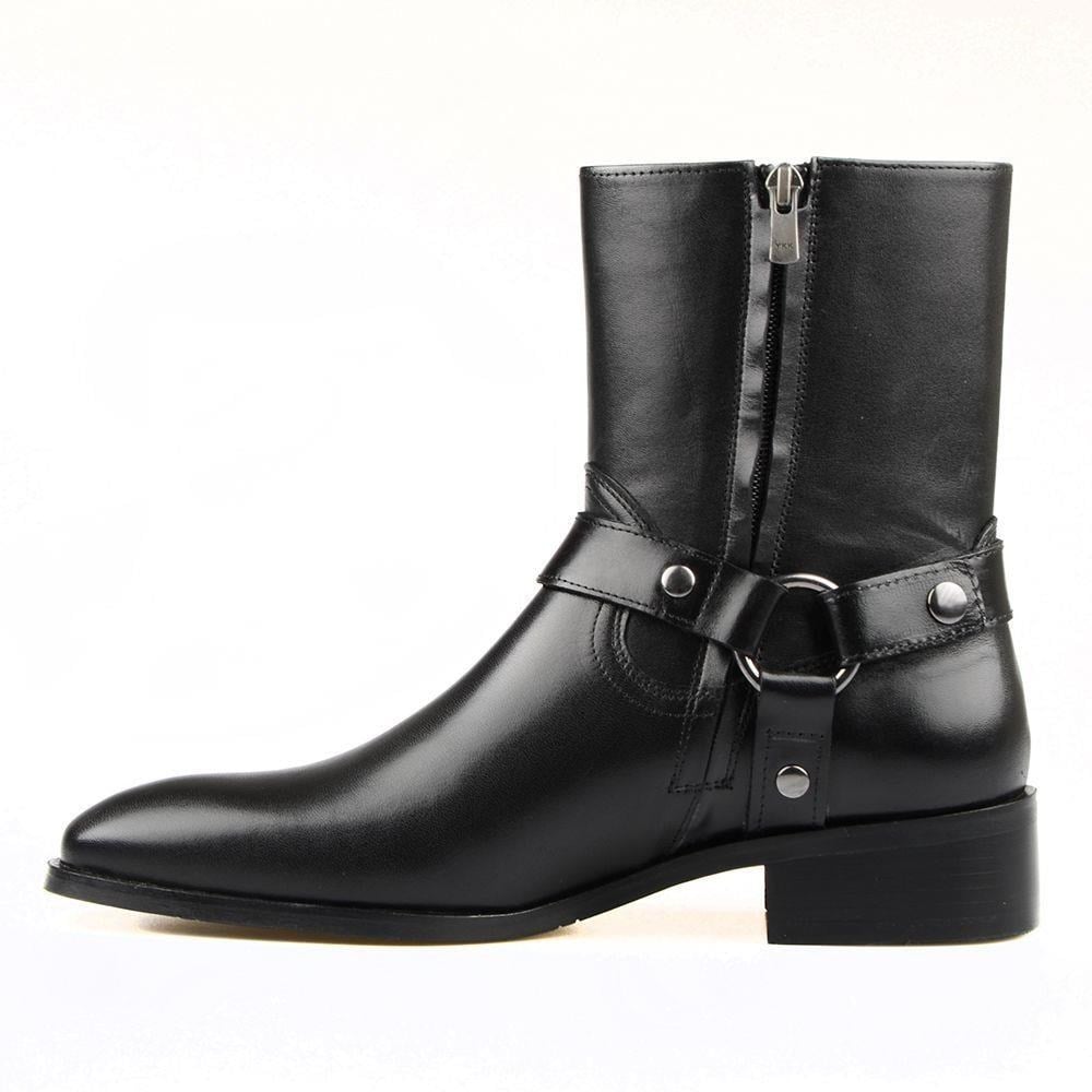 Black Leather Cowboy Boots for Men – Western Style - Image 3