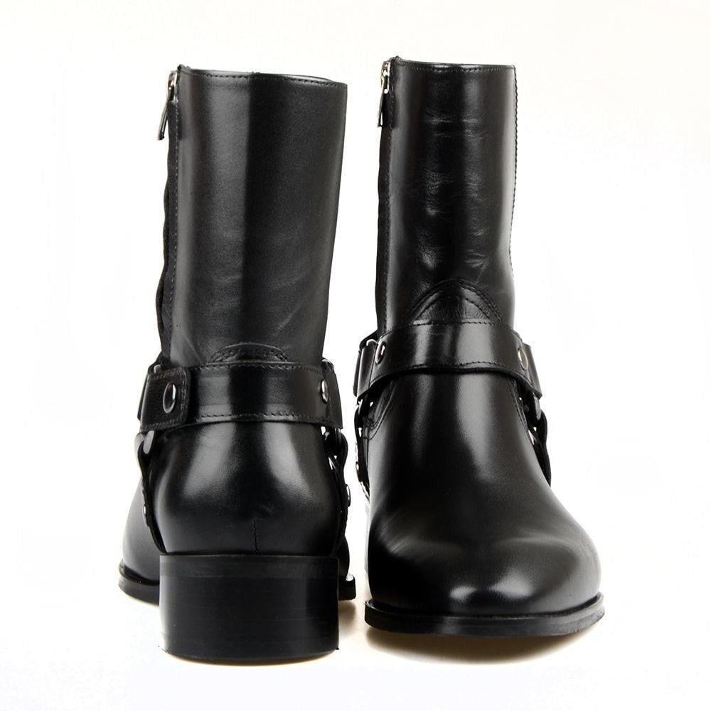 Black Leather Cowboy Boots for Men – Western Style - Image 4