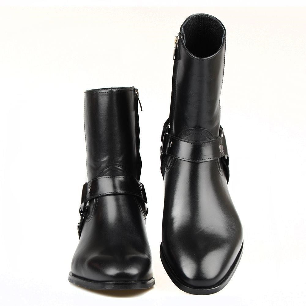 Black Leather Cowboy Boots for Men – Western Style - Image 2