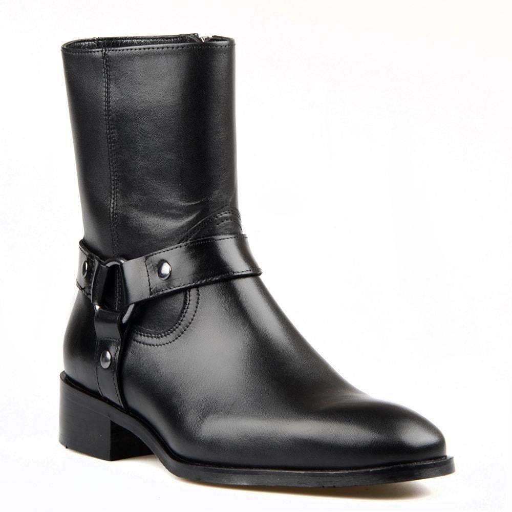 Black Leather Cowboy Boots for Men – Western Style
