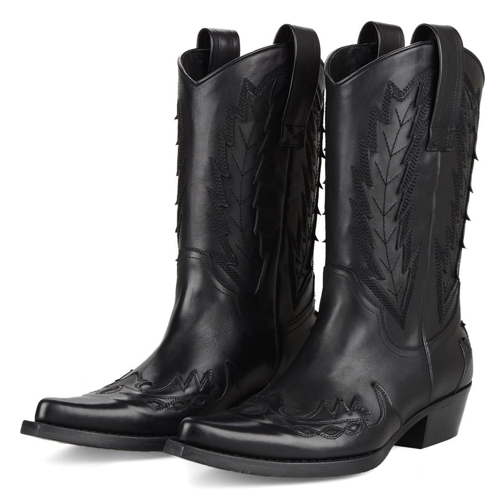 Black Western Cowboy Boots for Men – Genuine Leather - Image 5
