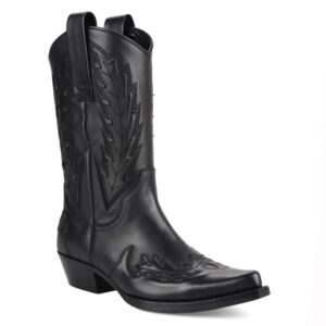 Black Western Cowboy Boots for Men – Genuine Leather