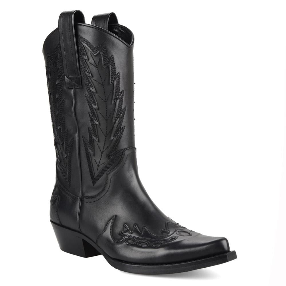 Black Western Cowboy Boots for Men – Genuine Leather
