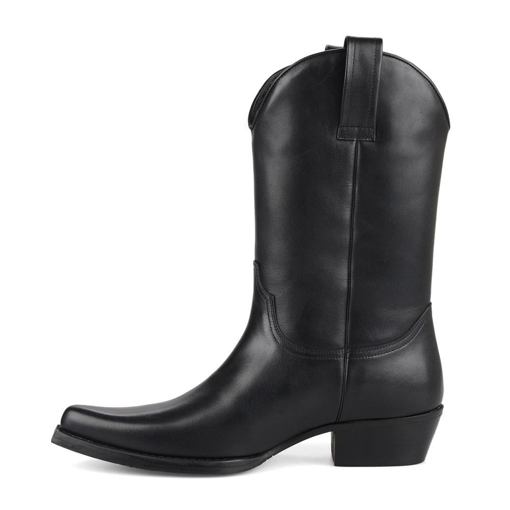 Black Western Cowboy Boots for Men – Genuine Leather - Image 2