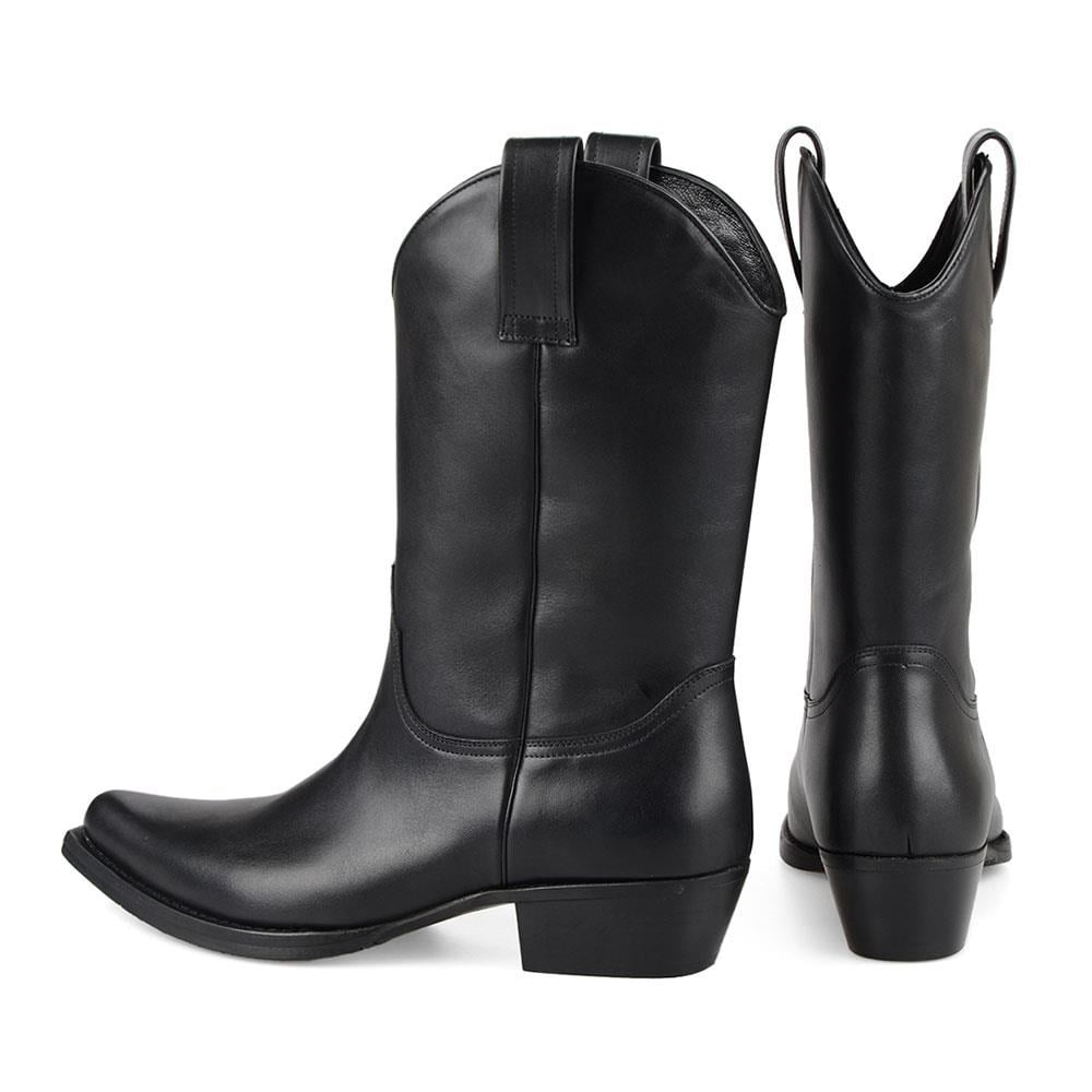 Black Western Cowboy Boots for Men – Genuine Leather - Image 3