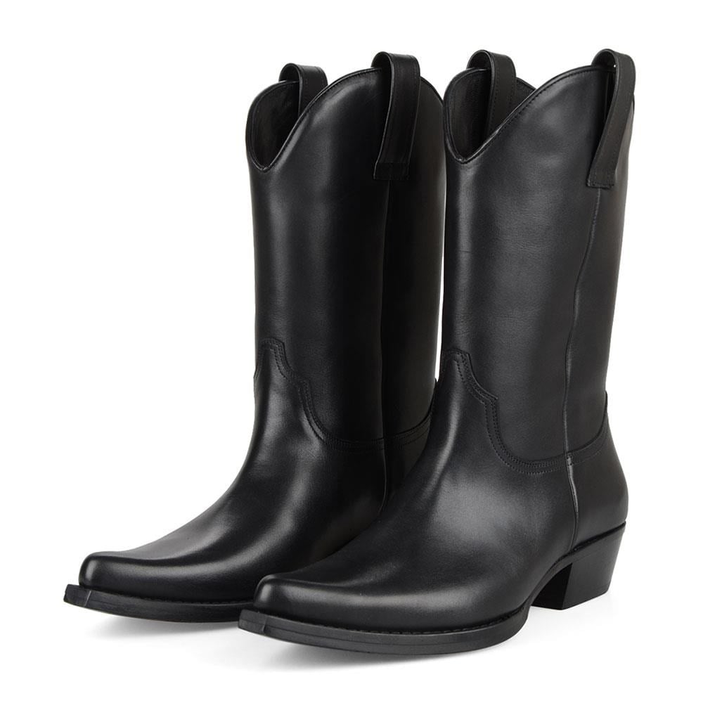 Black Western Cowboy Boots for Men – Genuine Leather - Image 5