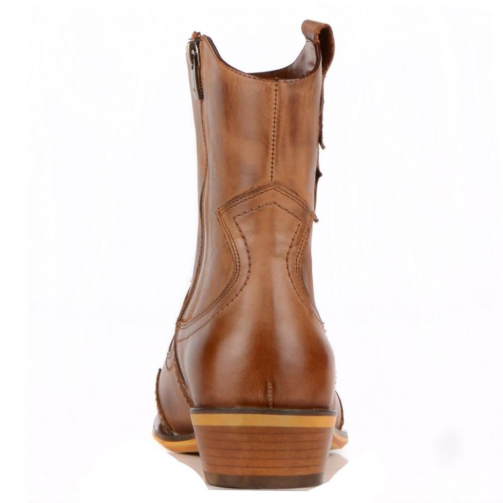 Brown Western Cowboy Boots for Men – Genuine Leather - Image 4