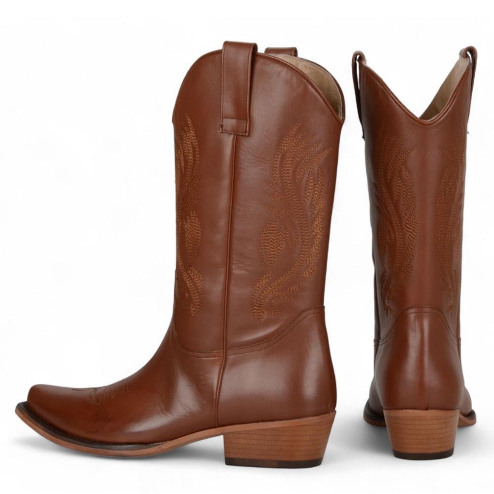 Brown Western Cowboy Boots for Men – Genuine Leather - Image 3