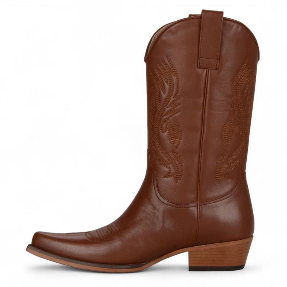 Brown Western Cowboy Boots for Men – Genuine Leather - Image 2