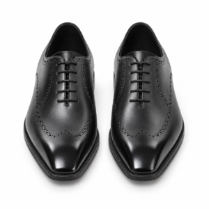 Handmade Black Wholecut Oxford Shoes – Chiseled Toe