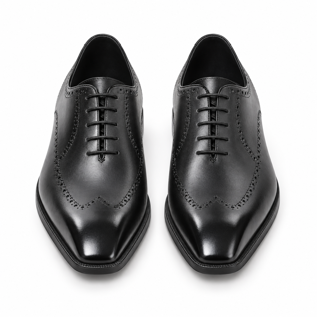 Handmade Black Wholecut Oxford Shoes – Chiseled Toe